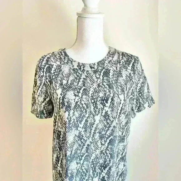 Mango MNG Basics Gray Snakeskin Fitted Mini Dress - Picture 2 of 5
